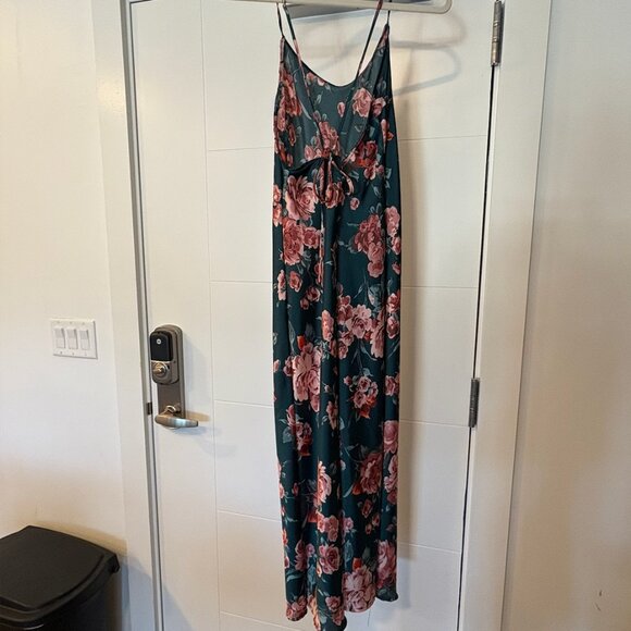 Teal Free People Satin Slip Dress - Picture 6 of 7